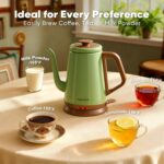 DmofwHi Gooseneck Electric Kettle(1.0L), 100% Stainless Steel BPA Free Classic Pour Over Coffee Kettle | Tea Kettle - Green - Image 4