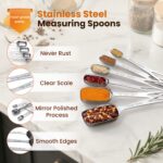 6PCS Narrow Measuring Spoons Set, Stainless Steel Measuring Spoon Fits in Spice Jars, Metal Teaspoon Measuring Spoons, Rectangular Tablespoon, Long Measuring Spoons for Dry & Liquid Ingredients - Image 7