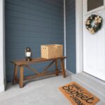 Wnutrees 43" Farmhouse Wood Bench, Narrow Bench, Long Bench Seat for Entryway, Living Room, Dining Room, Solid Wood, Natural - Image 7