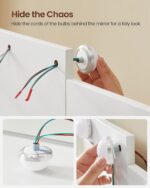 VASAGLE Vanity Desk with Mirror and LED Lights, Makeup Vanity with 6 Drawers, Vanity Table with 4 Open Shelves, 10 Dimmable LED Lights, for Bedroom, Dressing Room, Modern, Cloud White URDT122T14 - Image 9