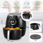 Air Fryer 5.8QT/5.5L, Uten 1700W AirFryer High-Power Electric Hot Temperature Control & Timer Knob, Non Stick Fry Basket, Dishwasher Safe, Apply to Party, Afternoon Tea, Black - Image 3