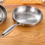 DELARLO Whole body Tri-Ply Stainless Steel 8inch Small Frying Pan, Chef's Pans Oven safe induction kitchen skillet,Suitable for All Stove (Detachable Handle) - Image 6