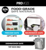 50-Pack Reusable Meal Prep Containers Microwave Safe Food Storage Containers with Lids, 28 oz - 1 Compartment Take Out Disposable Plastic Bento Lunch Box To Go, BPA Free - Dishwasher & Freezer Safe - Image 6