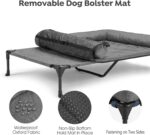 Veehoo Cooling Elevated Dog Bed Add Removable Waterproof Bolster Cushion Mat, Raised Pet Cot with Breathable Teslin Mesh, No-Slip Feet, Dog Sofa Bed for Indoor Outdoor, XXLarge, Black Silver - Image 5