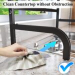 SAYZH Over The Sink Dish Drying Rack, Adjustable (25.5 to 33.5 inch) 2 Tier Metal Steel Dish Drying Racks for Kitchen Counter with Hooks Paper Towel Utensil Cup Holder Sink Caddy (Black) - Image 5