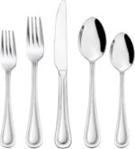 HaWare Silverware Set, 60-Piece Pearled Edge Stainless Steel Flatware for 12, Beading Tableware Cutlery Utensil for Home, Mirror Polished, Dishwasher Safe - Image 2
