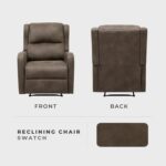 Lexicon Manual Recliner Chair, Reclining Sofa Chair, Home Theater Seating, Wall Hugger, Manual Recliner for Living Room/Office/Apartment, Easy Assembly, Brown Polished Microfiber - Image 6