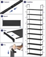Kitsure Shoe Rack for Closet - 10-Tier Shoe Organizer with Hook Rack, Large-Capacity & Space-Saving Shoe Shelf for Entryway, Bedroom, Living Room,32.2" x 11.8" x 68.5", Black - Image 9