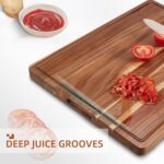 Large Acacia Wood Cutting Boards for Kitchen, 24 x 18 Inch Extra Large Wooden Cutting Board with Juice Groove, Reversible Butcher Block Cutting Board for Meat and Veggies - Image 4