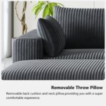 108" Cloud Couch Modular Sectional Sofa for Living Room,L-Shaped Boneless Couch with Deep Seat Chaise,No Assembly Required Foam Sleeper Sofa for Apartments,Plush Corduroy Fabric, Dark Gray - Image 16