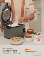 CUCKOO Twin Pressure Rice Cooker 6-Cup Uncooked / 12-Cup Cooked with Nonstick Inner Pot, Versatile Rice Maker & Warmer with 16 Menu Options, Open Cooking Mode, Voice Guide, Gray (CRP-ST0609FG) - Image 10