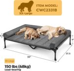 Veehoo Cooling Elevated Dog Bed Add Removable Waterproof Bolster Cushion Mat, Raised Pet Cot with Breathable Teslin Mesh, No-Slip Feet, Dog Sofa Bed for Indoor Outdoor, XXLarge, Black Silver - Image 3