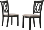 Roundhill Furniture Windvale Fabric Upholstered Dining Chair, Set of 2, Black - Image 12