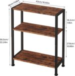 3-Tier Side Table, Small End Table, Sofa Side Table for Narrow Spaces, Slim End Table, Nightstand Table, for Living Room Bedroom Office, Rustic Brown - Image 4