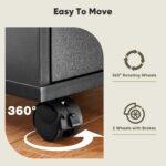 OLIXIS 5 Drawer Mobile File Cabinet Under Desk Storage Organization with Wheels Vertical Filing Chest Rolling Wood Small Desk Printer Stand for Home Office, 15.75"D x 18.74"W x 25.39"H, Black - Image 6