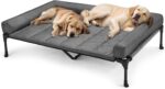 Veehoo Cooling Elevated Dog Bed Add Removable Waterproof Bolster Cushion Mat, Raised Pet Cot with Breathable Teslin Mesh, No-Slip Feet, Dog Sofa Bed for Indoor Outdoor, XXLarge, Black Silver - Image 2
