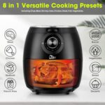 Air Fryer 5.8QT/5.5L, Uten 1700W AirFryer High-Power Electric Hot Temperature Control & Timer Knob, Non Stick Fry Basket, Dishwasher Safe, Apply to Party, Afternoon Tea, Black - Image 7
