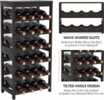 WRONWA 24 Botttle Wine Rack Freestanding Floor, 6 Tier Wine Rack Shelf with Table Top, Bamboo Wine Rack, Wine Storage Shelves Kitchen Bar Dining Room Living Room - Dark Brown - Image 7