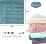 6 Pack Waffle Weave Dish Cloths, 13x13 Inch 100% Cotton Kitchen Towels for Washing Dishes - Super Absorbent, Quick Drying Dish Rags (Mixed Colors) - Image 4