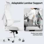 TRALT Office Chair Ergonomic Desk Chair, 330 LBS Home Mesh Office Desk Chairs with Wheels, Comfortable Gaming Chair, High Back Office Chair for Long Hours (White White) - Image 7