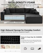 Cloud Sectional Couch,105 Inch Modular Sectional Sofa with Deep Seat,Modern Corduroy Boneless Couches with L-Shape Chaise for Living Room Bedroom,No Assembly Required (Black, Right Facing Chaise) - Image 5