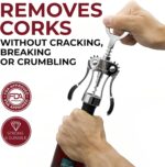 Premium Wine Opener, Wing Corkscrew - Made w/Heavy Duty Stainless Steel Screw & Zinc Alloy Body - Perfect Corkscrew to Open Wine & Beer Bottles - Great Bootle Opener For Bartenders, Restaurants & Home - Image 3