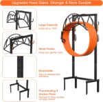 VyGrow Garden Hose Holder, Freestanding Heavy Duty Water Hose Holder for Outside, Upgraded Metal Hose Stand with 4 Spikes, Detachable Garden Hose Storage Hose Reel Rack, Black - Image 3