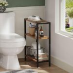 3-Tier Side Table, Small End Table, Sofa Side Table for Narrow Spaces, Slim End Table, Nightstand Table, for Living Room Bedroom Office, Rustic Brown - Image 9