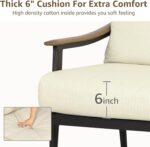 NATURAL EXPRESSIONS Patio Sofa Outdoor Furniture Metal Chair with Wicker Backrest & 6 Inches Cushion for Indoor, Front Porch, Deck, Balcony, Backyard, Sunroom, 73.35"(L) x 29.75"(W) x 33.86"(H). - Image 7