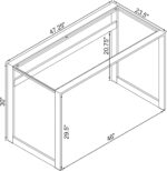 Coaster Home Furnishings – Hartford – Metal & Glass – 47-Inch Rectangular Glass Top Writing Desk with Contemporary Style and Plastic Glides – Home Office & Living Room – Chrome - 800746 - Image 4