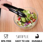 24 Pieces Plastic Salad Tongs, Black Kitchen Serving Tongs, 9 Inch Disposable Utensils Set, Heavy Duty Scalloped, Perfect for Buffets and BBQ, Food Safe Material - Image 4