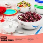 ENVTEK Mixing Bowls with Lids Set, 7 PCS Stainless Steel Mixing Bowls with 3 Grater Attachments, Size 4.5, 4, 3.5, 2.1, 1.5, 1.1, 0.7QT, Ideal for Kitchen Cooking Baking & Serving - Image 9