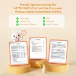 JOYMOR Solid Wood Low Twin Over Twin Bunk Bed for Kids/Junior, Bunk Bed Frame with Guardrails & Ladder for Boys Girls, No Box Spring Needed (Gray) - Image 5