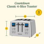 Cuisinart 4 Slice Countdown Motorized Toaster, Compact Design with Extra-Wide Slots for Toasting, Defrost & Reheat Functions, CPT-435P1, Stainless Steel - Image 8