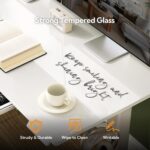 INNOVAR Glass Standing Desk with Drawers, 40 x 24 Inches Electric Height Adjustable Desk, Tempered Glass Top Stand Up Desks for Home and Office, White - Image 8