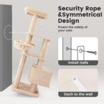 Gardner Pet 65in Heavy Duty Cat Tree Tower for Large Cats, Multi-Level Cat Furniture with Replaceable Sisal Scratching Post, Hammock | Extra-Large Platform & Condo (Beige) - Image 8