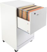 File Cabinet - 2-Drawer Cabinet with Lock and Deep Drawer Storage - Rolling Filing Cabinet for Under The Desk, Home, or Office by Lavish Home (White) - Image 4