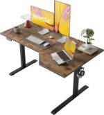 Agilestic Electric Standing Desk, L-Shaped 55 Inches Height Adjustable Desk, Sit and Stand up for Work Office Home, Ergonomic Rising Computer Table for Home Office with Splice Board, Rustic Brown - Image 2