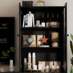 TUSY 71" TV Stand Storage Set - 2 Tall Bookcases & 2 Side Cabinets, Media Console with Glass & Wood Doors, Entertainment Center with Drawers, Tall Media Console for Living Room (Black, ADDA) - Image 8