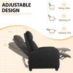 Yaheetech Recliner Chair PU Leather Recliner Sofa Home Theater Seating with Lumbar Support Overstuffed High-Density Sponge Push Back Recliners Armchair for Living Room - Image 5