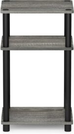 Furinno JUST Side Table, 3-Tier End Table, Open Shelves Night Stand, Bedside Table, Toolless Assembly, for Living Room, Bedroom, Bathroom, French Oak - Image 9