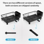 Dish Drying Rack, Stainless Steel Space-Saving Dish Rack, Dish Racks for Kitchen Counter, Kitchen Dish Drainers with Removable Utensil Holder,New Drain Outlet,Plate Rack and Drainboard, Black - Image 9