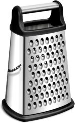 Rainspire Professional Box Grater, Cheese Grater Box for Kitchen Stainless Steel with 4 Sides, Cheese and Spice Graters with Handle for Vegetables, Ginger, Potatoes, Black - Image 2