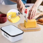 LANDNEOO Butter Dish with Lid and Butter Curler Knife - Unbreakable Stainless Steel Keeper Container with Double Silicone Sealing, for Kitchen Farmhouse Decor - Image 6