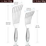 Stainless Steel Fish Spatula Set – 1 Large Fish Turner + 1 Small Metal Spatula, Ultra Thin Edge for Easy Turning & Flipping, Metal Kitchen Untensils with Ergonomic Non-Slip Handle, Dishwasher Safe - Image 9