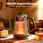DmofwHi Gooseneck Electric Kettle(1.0L), 100% Stainless Steel BPA Free Classic Pour Over Coffee Kettle | Tea Kettle - Green - Image 8
