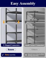 Kitsure Shoe Rack for Closet - 10-Tier Shoe Organizer with Hook Rack, Large-Capacity & Space-Saving Shoe Shelf for Entryway, Bedroom, Living Room,32.2" x 11.8" x 68.5", Black - Image 10