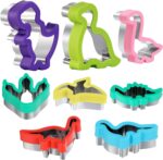 Dinosaur Cookie Cutters Set - Stainless Steel Shaped Cookie Candy Food Cutters Molds for DIY, Kitchen, Baking, Kids Dinosaur Theme Birthday Party Supplies Favors (8pack) - Image 2