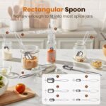 6PCS Narrow Measuring Spoons Set, Stainless Steel Measuring Spoon Fits in Spice Jars, Metal Teaspoon Measuring Spoons, Rectangular Tablespoon, Long Measuring Spoons for Dry & Liquid Ingredients - Image 4