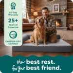 Furhaven Orthopedic Dog Bed for Large Dogs w/ Removable Bolsters & Washable Cover, For Dogs Up to 95 lbs - Two-Tone Plush Faux Fur & Suede L Shaped Chaise - Stone Gray, Jumbo/XL - Image 10